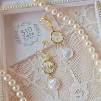 異素材ミックスの３連耳飾り 【キット】