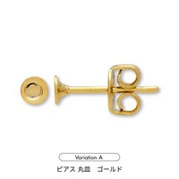 ハートの耳飾り【キット】(ピアス： 丸皿　ゴールド)