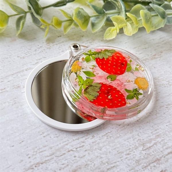 本物いちごの丸型スライドミラー