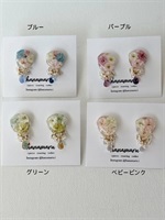 澄花 ―sumika― 本物のお花のピアス(ブルー)