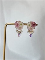 澄花 ―sumika― 本物のお花のピアス(パープル)