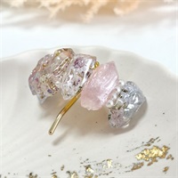 本物のお花の鉱石ポニーフック／シャーベット