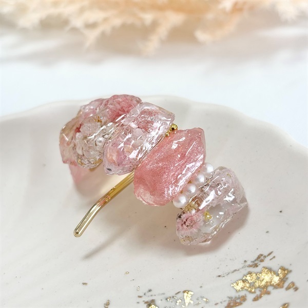 鉱石のポニーフック／ピンク