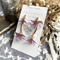 モーブピンクの花びらピアス／イヤリング(サージカルステンレス316L　ピアス)