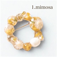 flower brooch spring color(ミモザ)