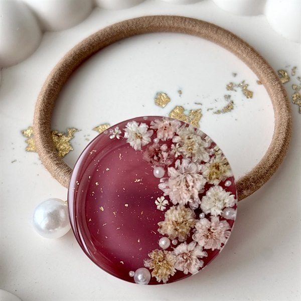 フラワームーン ヘアゴム｜ローズマルーン