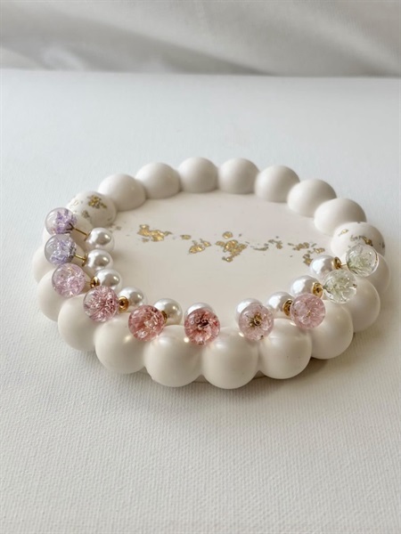 咲（えみ）–Emi– パールキャッチピアス｜かすみ草の一粒・2way(クラシックパープル)