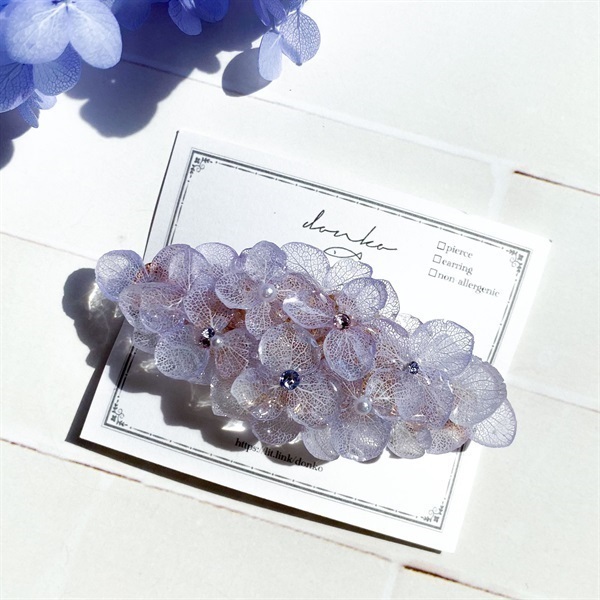 紫陽花が満開＊バレッタ（ラベンダーパープル）