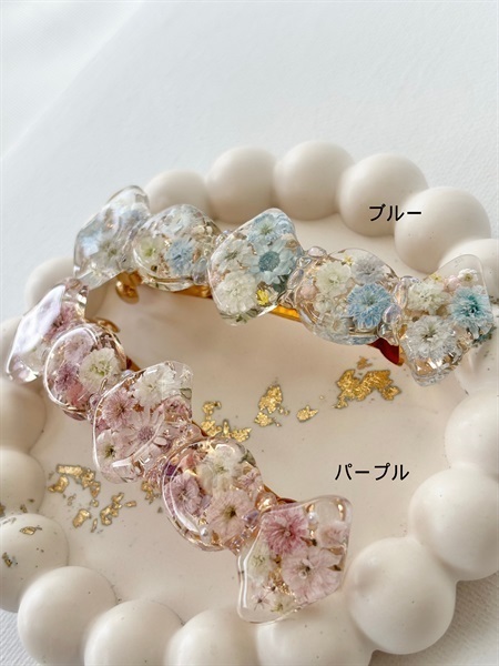 鉱石のバレッタ(ブルー)