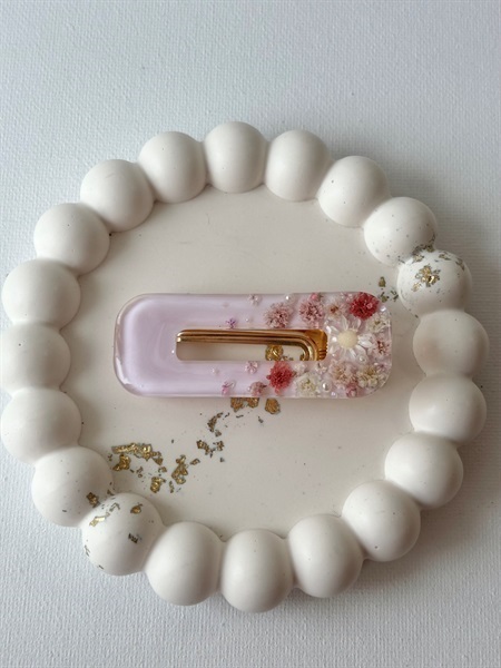 うらら　四角のヘアクリップ(ピンク)