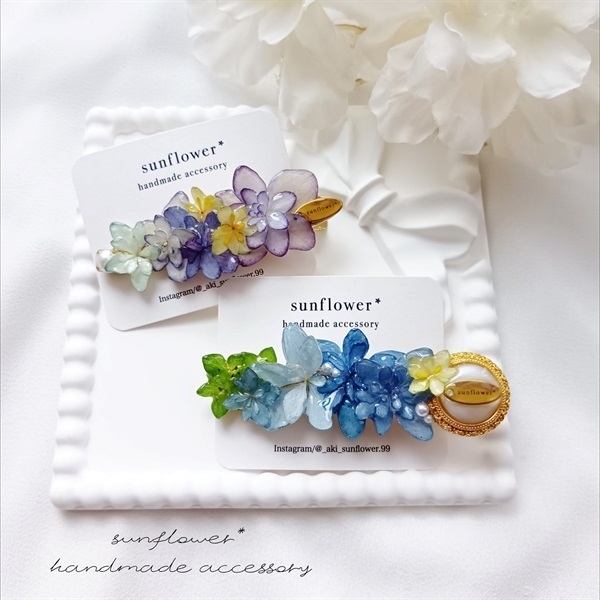 紫陽花のヘアクリップ ～Lavender～