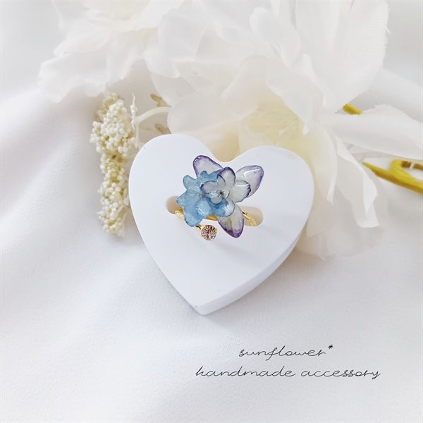 紫陽花のフォークリング蝶々 ～Blue～