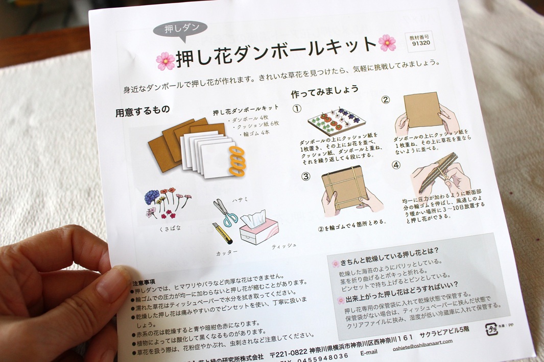 押し花作り方
